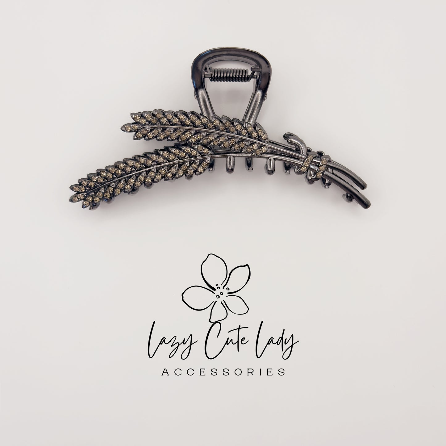 Wheat Hair Claw Clip – Elegant Metal Rhinestone Hair Accessories for Women, Wedding &Party Barrettes