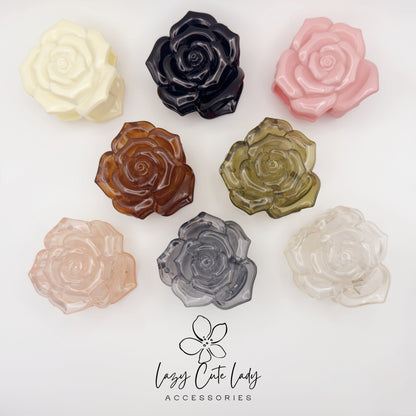 Rose Hair Claw Clips – Large Flower Cellulose Acetate Hair Accessories for Women and Girls