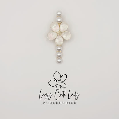Pearl & Shell Flower Hair Clips Set – Elegant Bridal Wedding Hair Accessories for Women and Girls