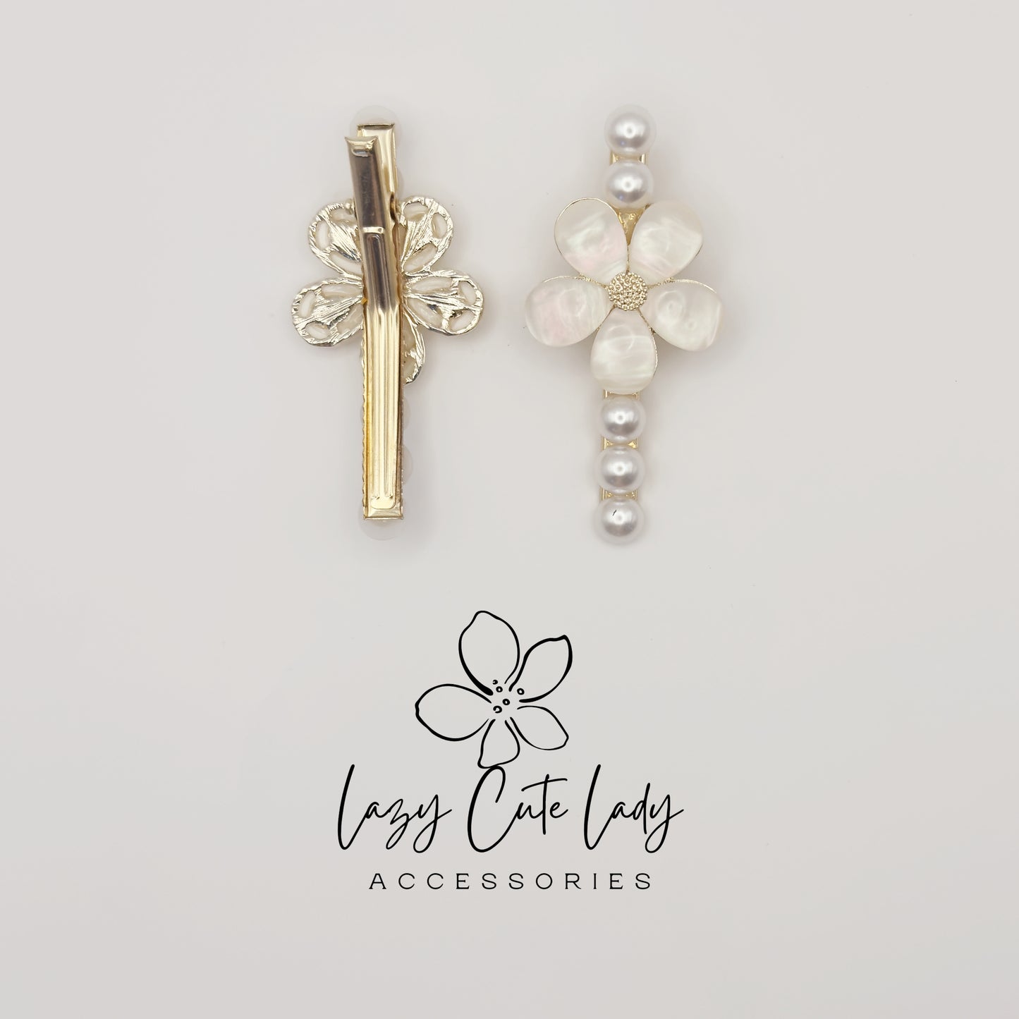 Pearl & Shell Flower Hair Clips Set – Elegant Bridal Wedding Hair Accessories for Women and Girls