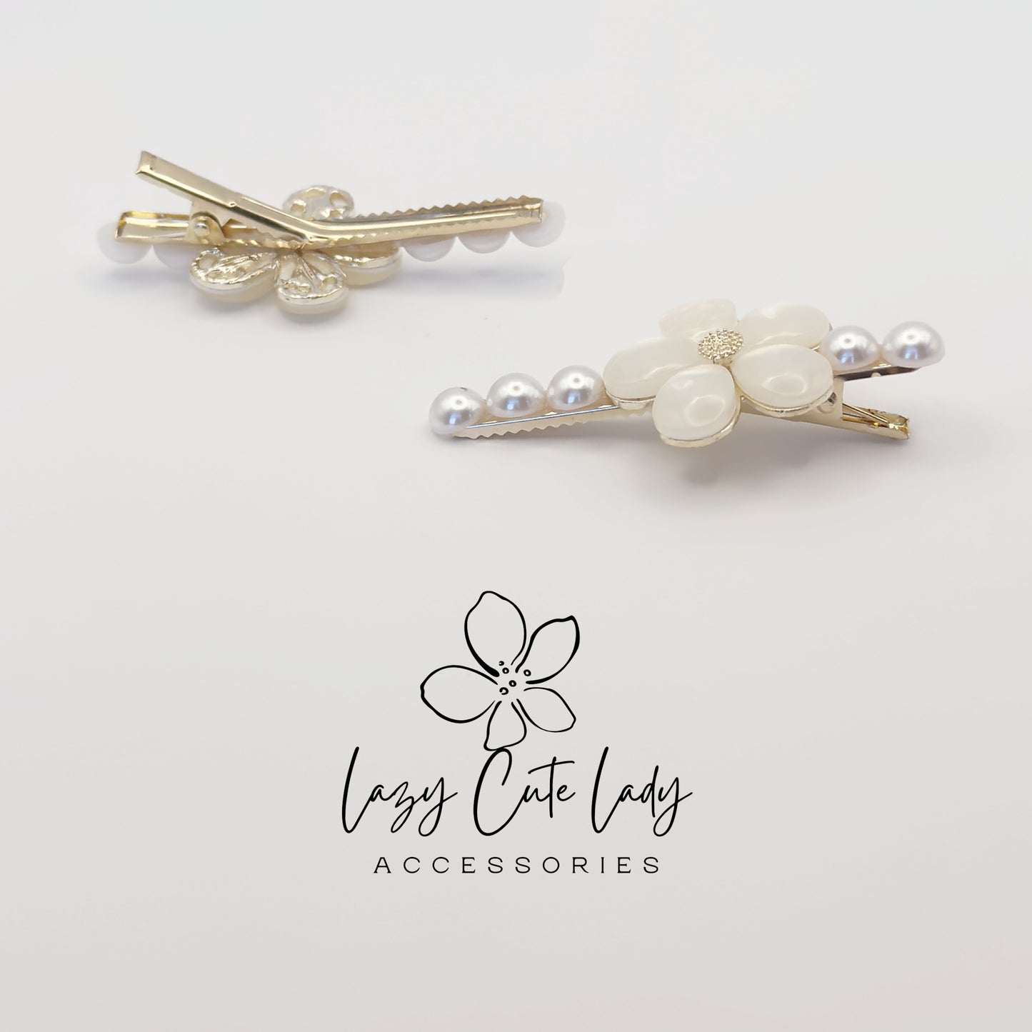 Pearl & Shell Flower Hair Clips Set – Elegant Bridal Wedding Hair Accessories for Women and Girls