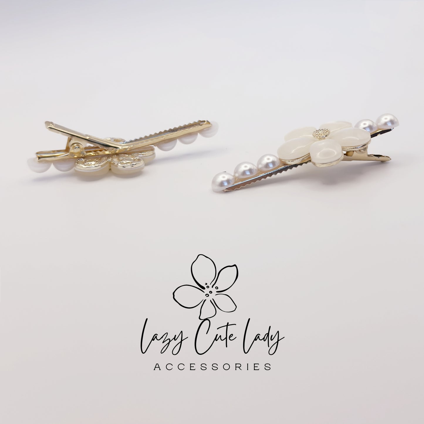 Pearl & Shell Flower Hair Clips Set – Elegant Bridal Wedding Hair Accessories for Women and Girls