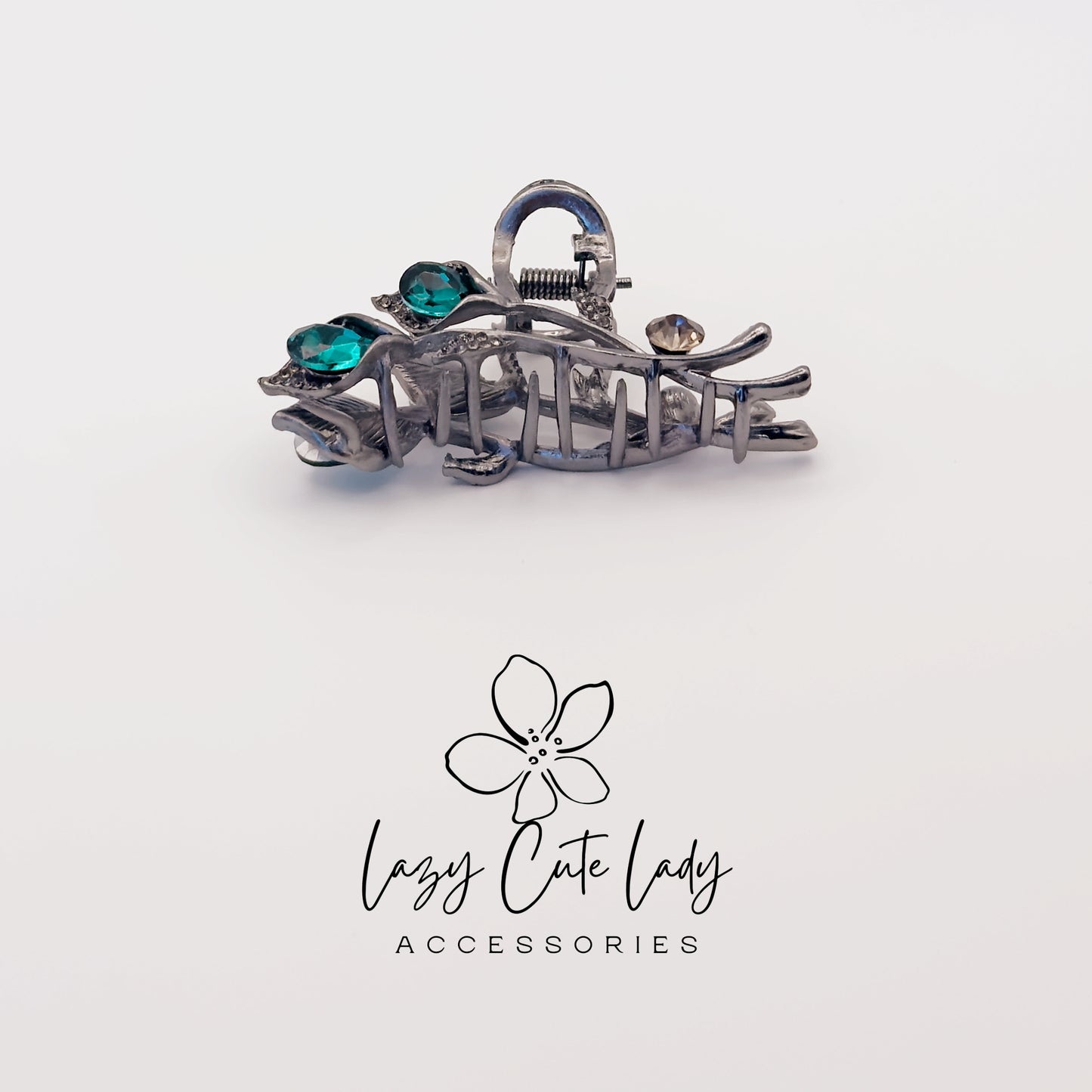 Vintage Vine Hair Claw Clip – Elegant Metal with Gemstone Rhinestones for Women, Party &amp; Wedding Hair Accessories