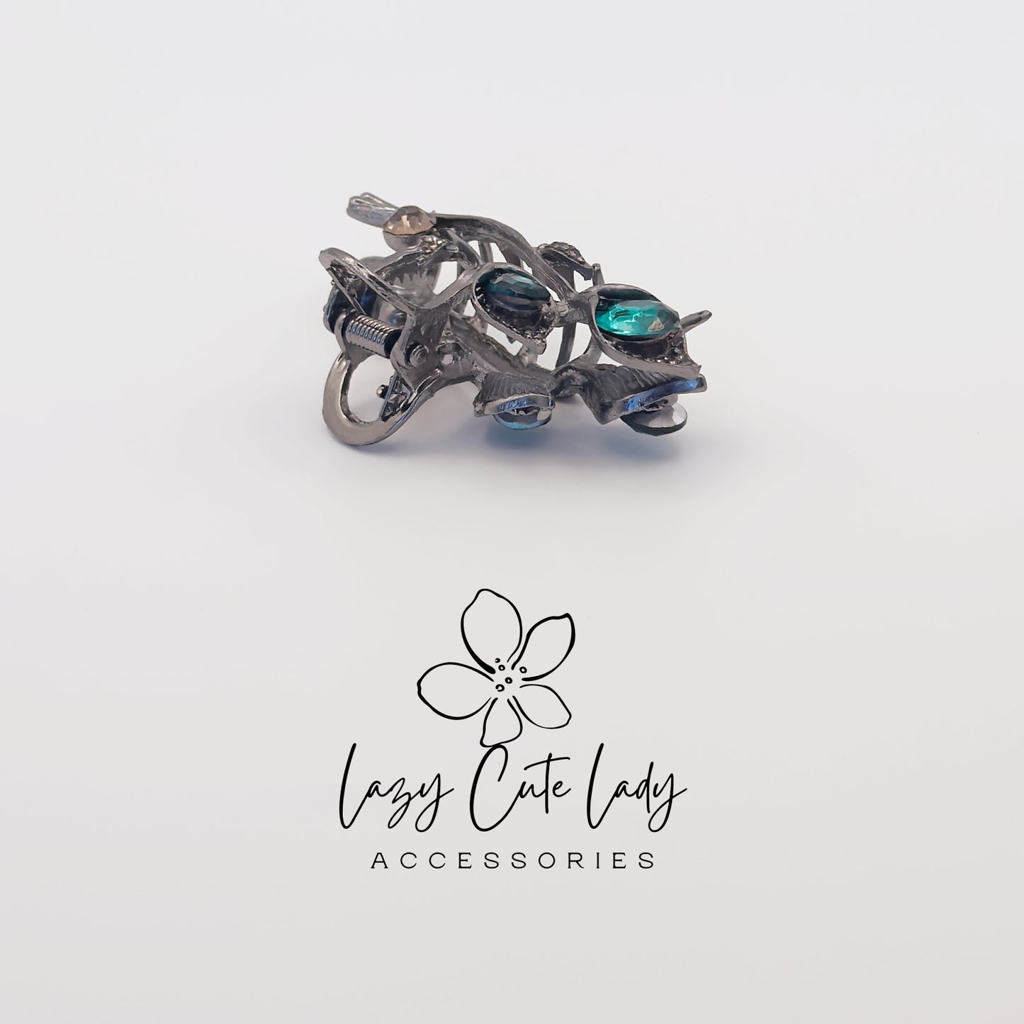 Vintage Vine Hair Claw Clip – Elegant Metal with Gemstone Rhinestones for Women, Party &amp; Wedding Hair Accessories