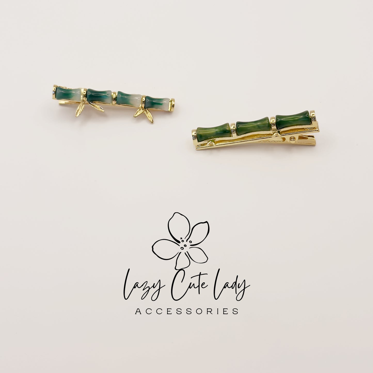 Panda and Bamboo Hair Clip Set: Enamel Animal Hair Accessories