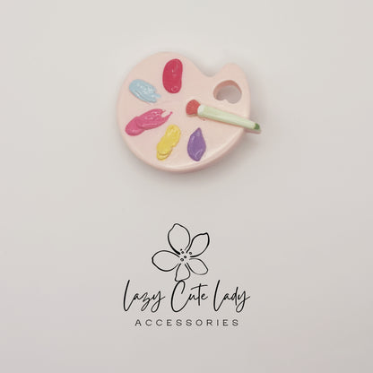 Artist Palette Hair Clips – Colorful Resin Paint Palette Hair Accessories for Girls and Women