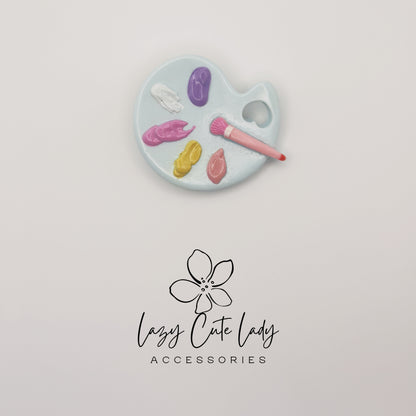 Artist Palette Hair Clips – Colorful Resin Paint Palette Hair Accessories for Girls and Women
