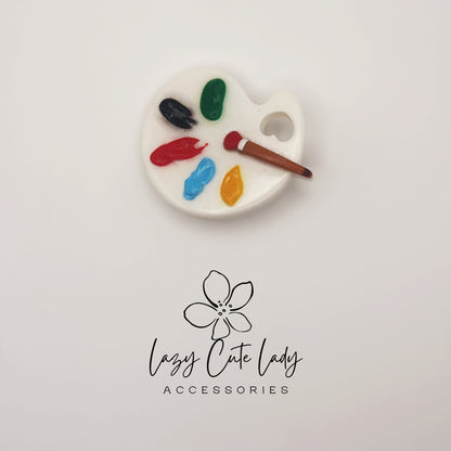 Artist Palette Hair Clips – Colorful Resin Paint Palette Hair Accessories for Girls and Women
