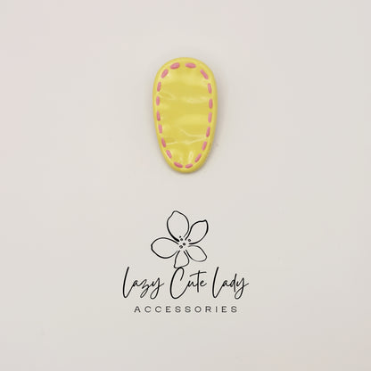 Pastel Stitch Hair Clips – Cute Resin Snap Clips for Girls and Women, Oval &amp; Long Barrette Styles