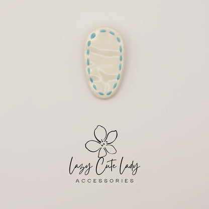 Pastel Stitch Hair Clips – Cute Resin Snap Clips for Girls and Women, Oval &amp; Long Barrette Styles