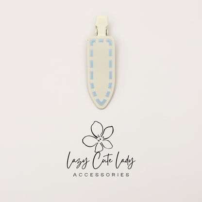 Pastel Stitch Hair Clips – Cute Resin Snap Clips for Girls and Women, Oval &amp; Long Barrette Styles