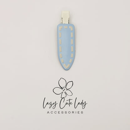 Pastel Stitch Hair Clips – Cute Resin Snap Clips for Girls and Women, Oval &amp; Long Barrette Styles