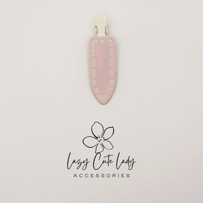 Pastel Stitch Hair Clips – Cute Resin Snap Clips for Girls and Women, Oval &amp; Long Barrette Styles