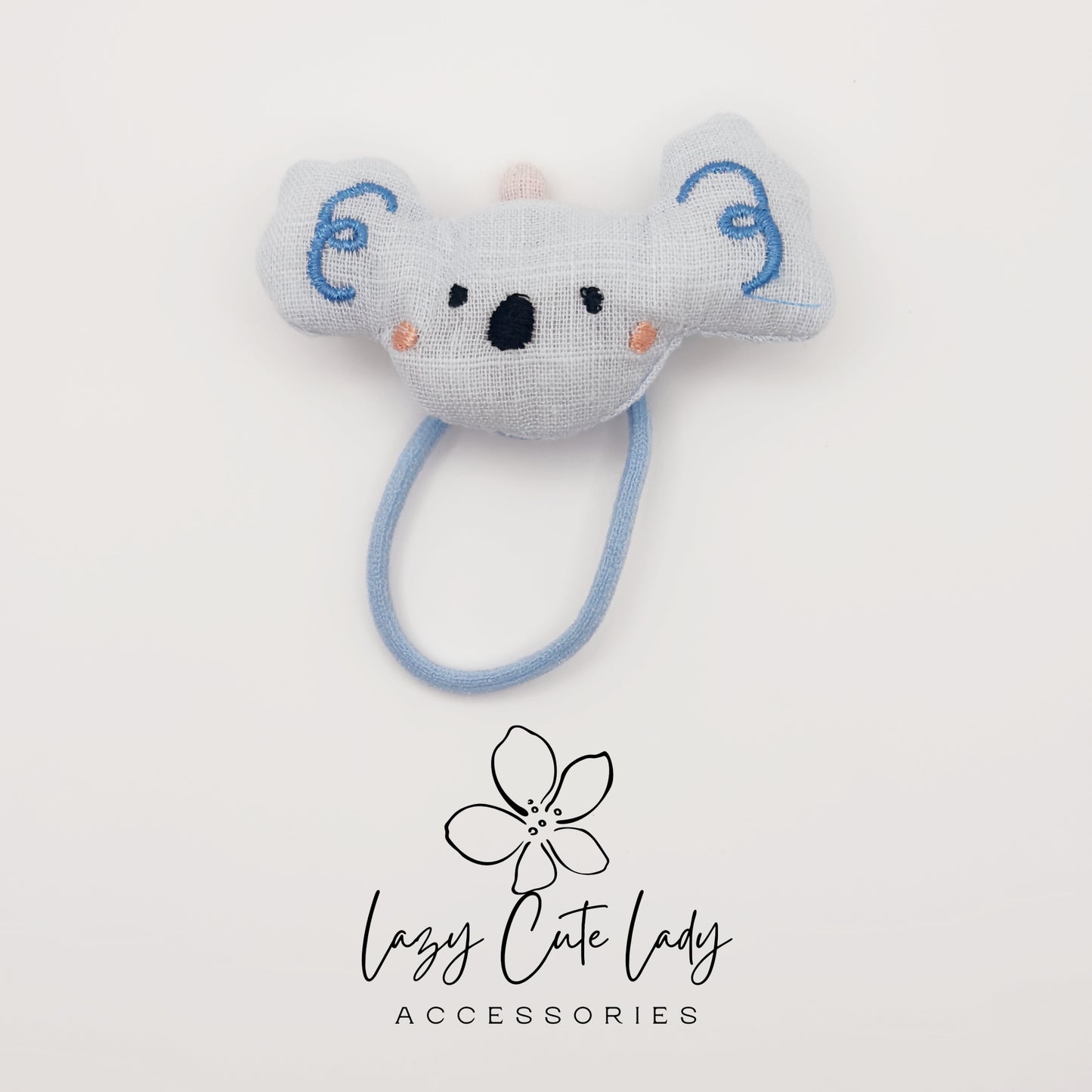 Cute Animal Hair Ties for Kids – Bunny, Bear, Koala, Puppy &Duck Fabric Hair Accessories