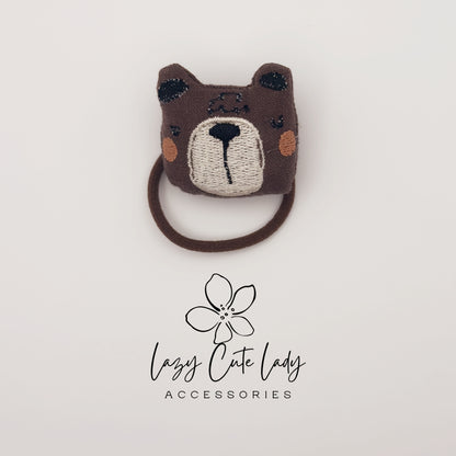 Cute Animal Hair Ties for Kids – Bunny, Bear, Koala, Puppy &Duck Fabric Hair Accessories