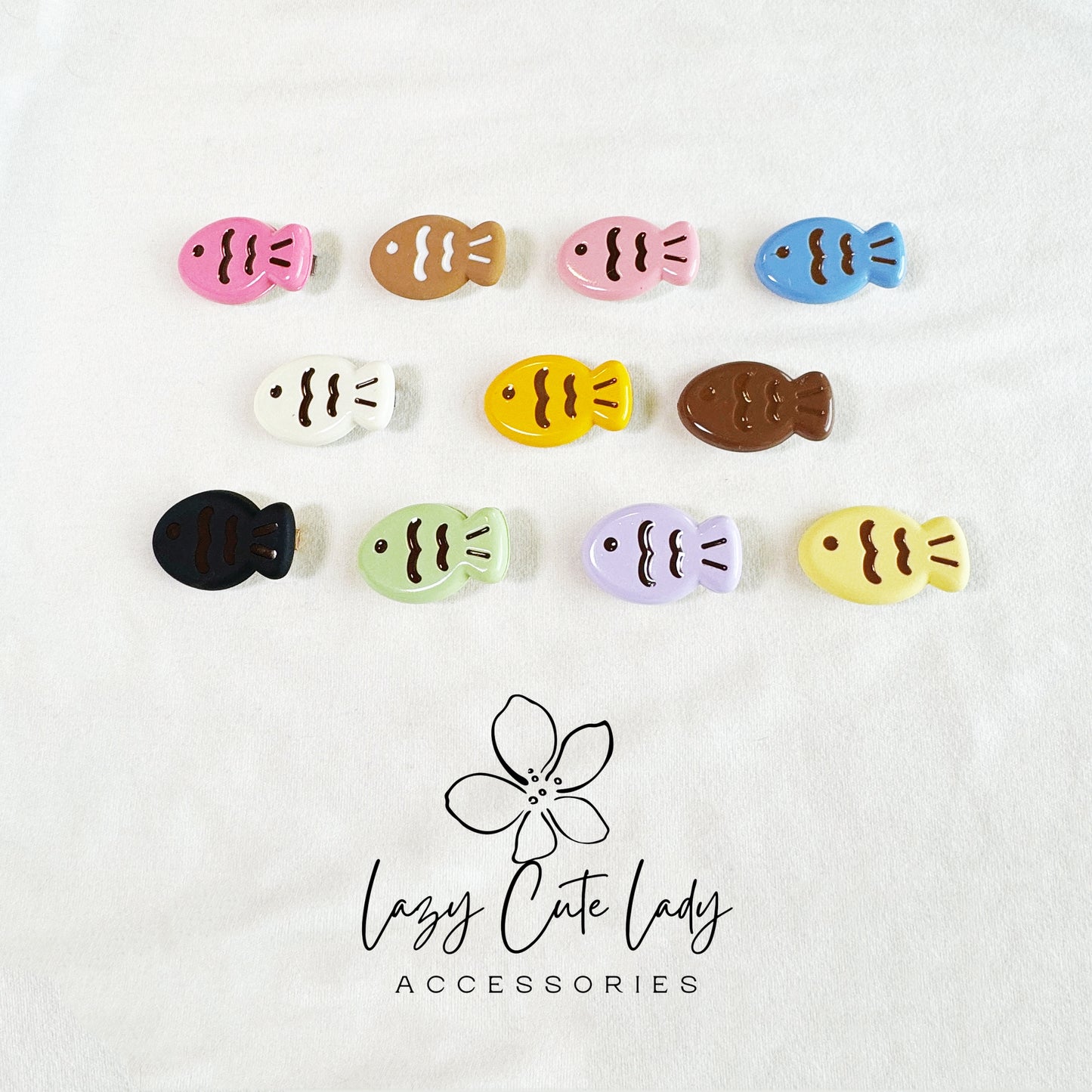 Lazy Cute Lady – Mini Fish Clip Collection- Baby hair Clips- Cute hair Clips- Gift