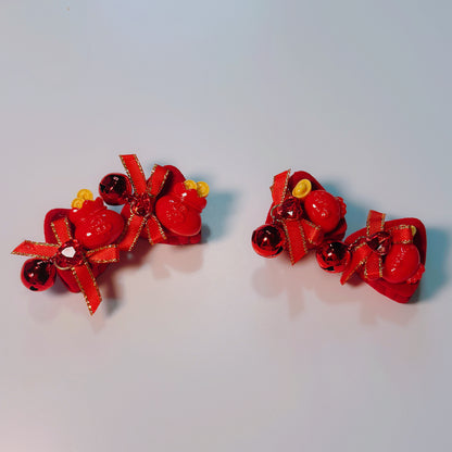 Red Cute Hair Clip with Bell for Kids