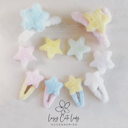 Plush Star Hair Accessories Series - Hair clips- Hair Claw - Star clips - for girl for women